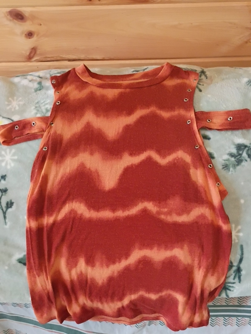 Poof! Tie-Dye Sleeveless Top in Red and Orange Gradient
